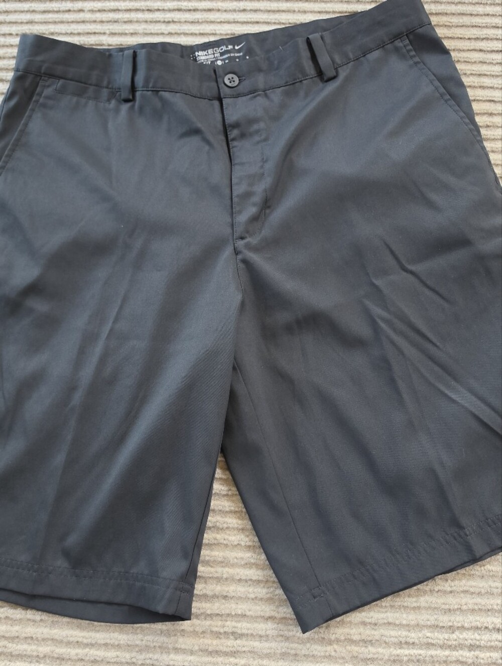 Nike Dri-FIT Shorts Mens 34 Black Performance Athletic Golf Button 11"